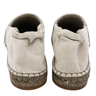 BRUNELLO CUCINELLI | Beige Canvas & Suede Ruched Monili Espadrilles