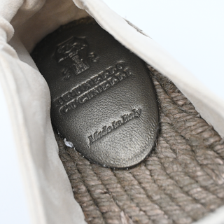 BRUNELLO CUCINELLI | Beige Canvas & Suede Ruched Monili Espadrilles
