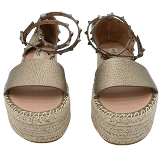 VALENTINO GARAVANI | Metallic Rockstud Espadrille Platforms
