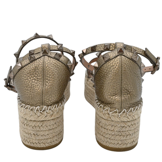 VALENTINO GARAVANI | Metallic Rockstud Espadrille Platforms