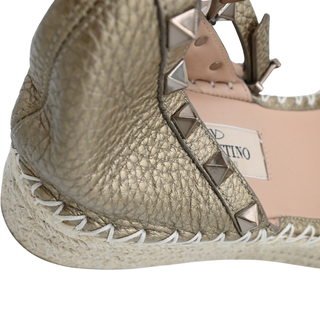 VALENTINO GARAVANI | Metallic Rockstud Espadrille Platforms
