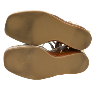 VALENTINO GARAVANI | Tan Roman Stud Espadrille Wedges