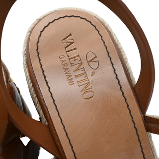 VALENTINO GARAVANI | Tan Roman Stud Espadrille Wedges