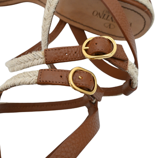 VALENTINO GARAVANI | Tan Roman Stud Espadrille Wedges
