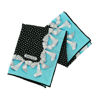 TIFFANY & CO | Ribbon Print Silk Scarf