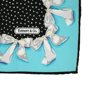 TIFFANY & CO | Ribbon Print Silk Scarf
