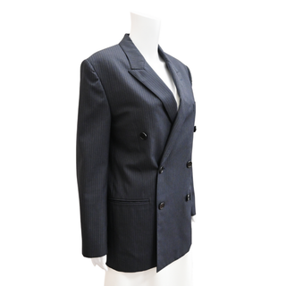 CELINE | Navy Blue Pinstripe Wool Blazer