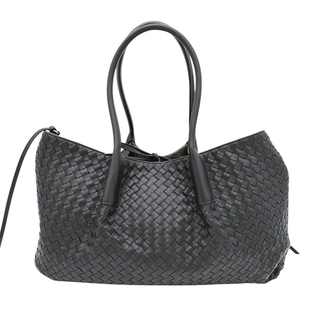 BOTTEGA VENETA | Black Intrecciato Pinacoteca Reversible Shoulder Bag