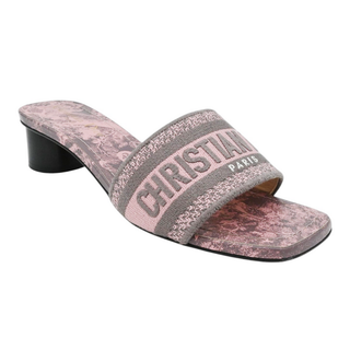 CHRISTIAN DIOR | Pink Toile de Jouy Voyage Dway Heeled Slides