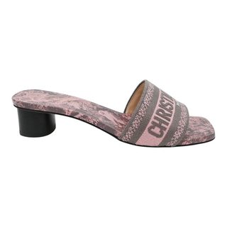 CHRISTIAN DIOR | Pink Toile de Jouy Voyage Dway Heeled Slides
