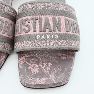 CHRISTIAN DIOR | Pink Toile de Jouy Voyage Dway Heeled Slides
