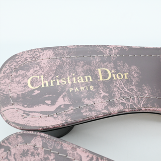 CHRISTIAN DIOR | Pink Toile de Jouy Voyage Dway Heeled Slides