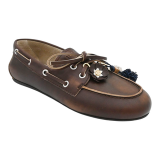 MIU MIU | Brown Leather Deck Shoes