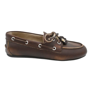 MIU MIU | Brown Leather Deck Shoes