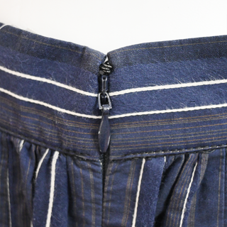 CHRISTIAN DIOR | Navy Striped Tiered Midi Skirt