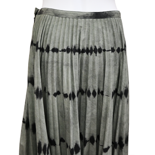 DIOR | Olive & Black Tie-Dye Pleated Midi Skirt