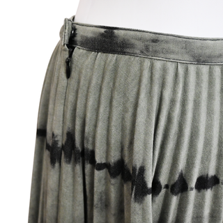DIOR | Olive & Black Tie-Dye Pleated Midi Skirt