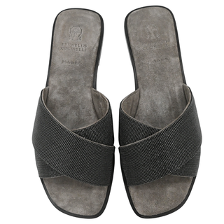 BRUNELLO CUCINELLI | Crisscross Monili Slide Sandals