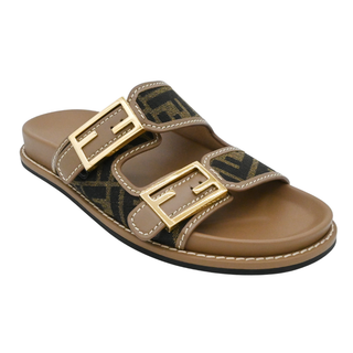 FENDI | Feel Brown FF Fabric Slides