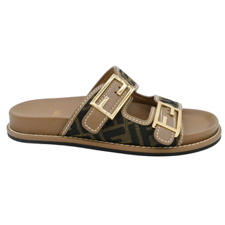 FENDI | Feel Brown FF Fabric Slides