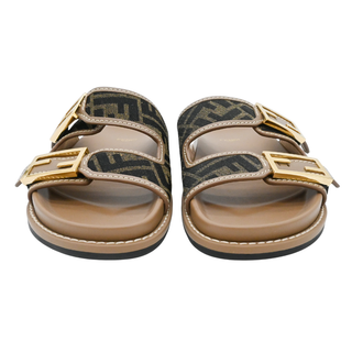 FENDI | Feel Brown FF Fabric Slides