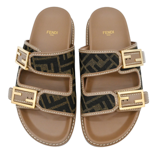 FENDI | Feel Brown FF Fabric Slides