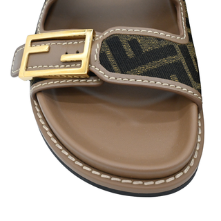 FENDI | Feel Brown FF Fabric Slides
