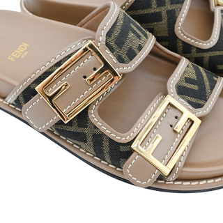 FENDI | Feel Brown FF Fabric Slides
