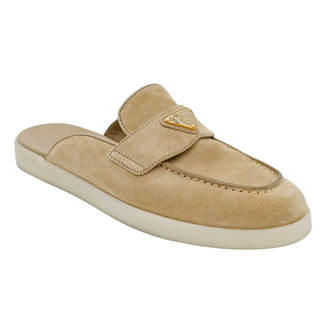 PRADA | Ecru Suede Mules