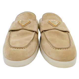 PRADA | Ecru Suede Mules