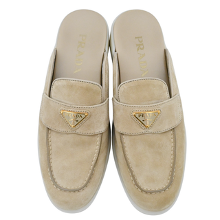 PRADA | Ecru Suede Mules