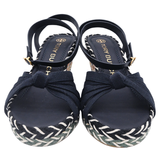 TORY BURCH | Navy & Multicolor Espadrille Wedges