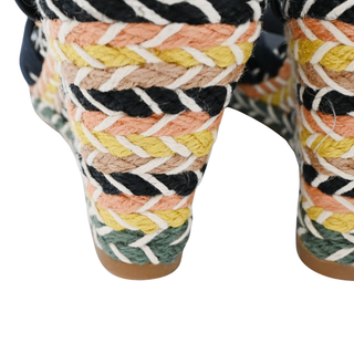 TORY BURCH | Navy & Multicolor Espadrille Wedges