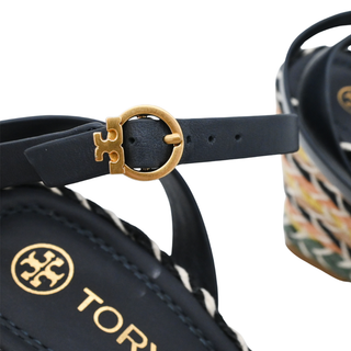 TORY BURCH | Navy & Multicolor Espadrille Wedges