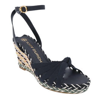 TORY BURCH | Navy & Multicolor Espadrille Wedges