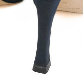 MANOLO BLAHNIK | Navy Ruched Peep Toe Pumps