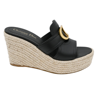CHRISTIAN DIOR | 30 Montaigne Black Espadrille Wedges