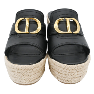 CHRISTIAN DIOR | 30 Montaigne Black Espadrille Wedges