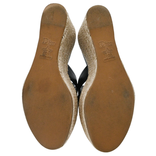 CHRISTIAN DIOR | 30 Montaigne Black Espadrille Wedges