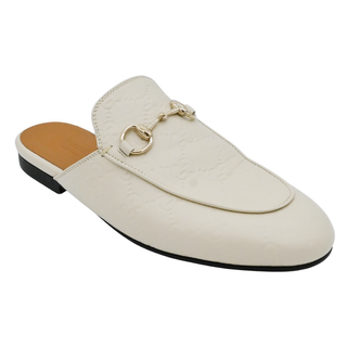 GUCCI | Ivory Princetown GG Embossed Leather Mules