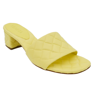 BOTTEGA VENETA | Yellow Leather Intrecciato Amy Mule Sandals