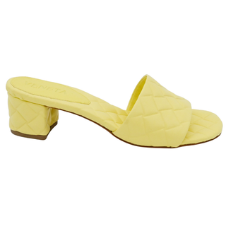 BOTTEGA VENETA | Yellow Leather Intrecciato Amy Mule Sandals