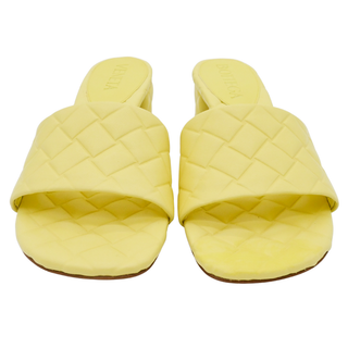 BOTTEGA VENETA | Yellow Leather Intrecciato Amy Mule Sandals