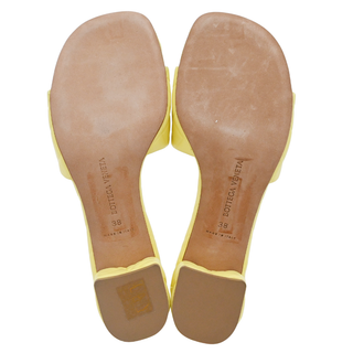 BOTTEGA VENETA | Yellow Leather Intrecciato Amy Mule Sandals