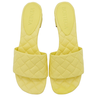 BOTTEGA VENETA | Yellow Leather Intrecciato Amy Mule Sandals