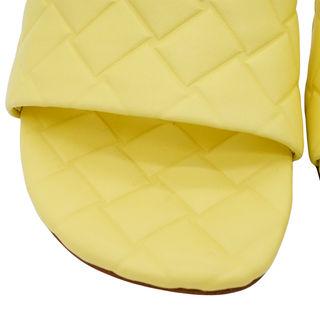 BOTTEGA VENETA | Yellow Leather Intrecciato Amy Mule Sandals