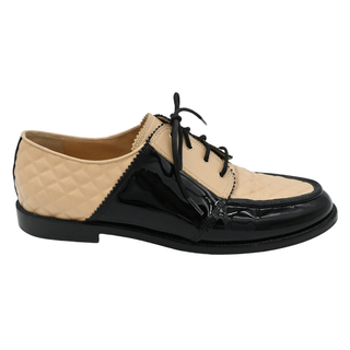 CHANEL | Patent & Quilted Leather Oxford Loafers