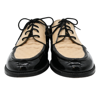 CHANEL | Patent & Quilted Leather Oxford Loafers