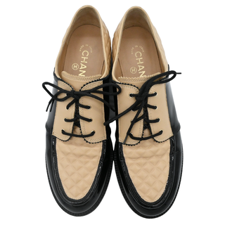 CHANEL | Patent & Quilted Leather Oxford Loafers