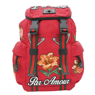 GUCCI | L’Aveugle Par Amour Red Canvas Backpack